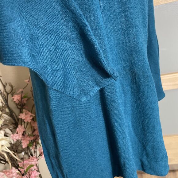 CAROLYN TAYLOR Turquoise Knit Pullover Sweater Turtle Neck Women Size Large - Picture 3 of 8